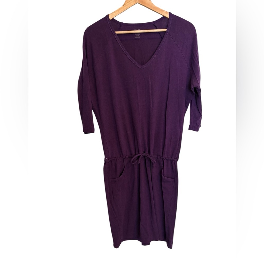 Women’s Fig Clothing Safari Deep Plum 3/4 sleeve tunic dress